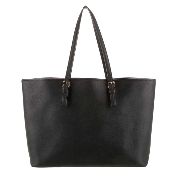 MICHAEL KORS • Saffiano Black Leather Tote Bag Purse - Picture 4 of 10